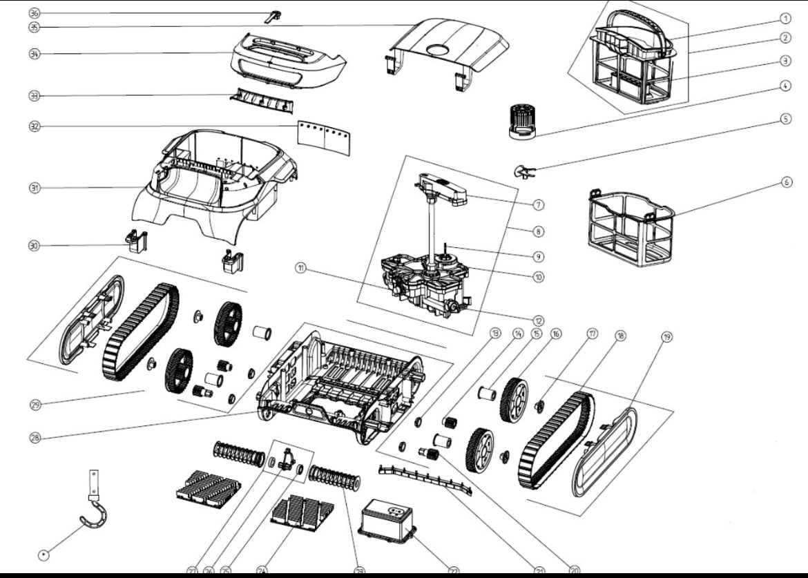 Bürstenhalterung für Poolroboter BWT ES Echo