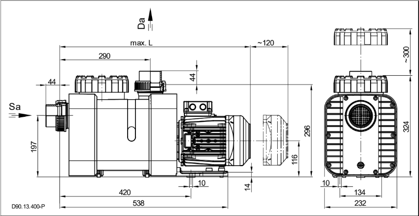 Maße für Pumpe Perform Max 76716-76725