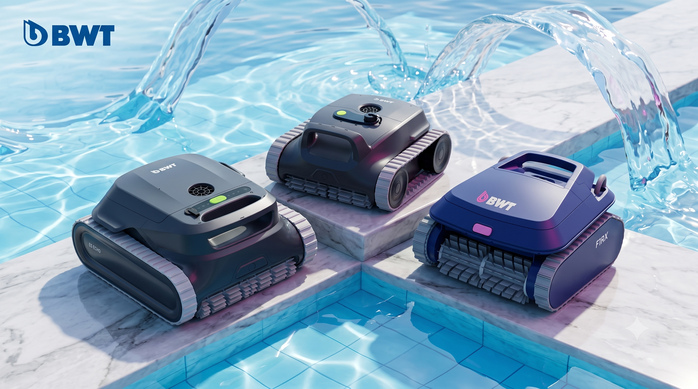 Bild von unterschiedlichen BWT Poolrobotern