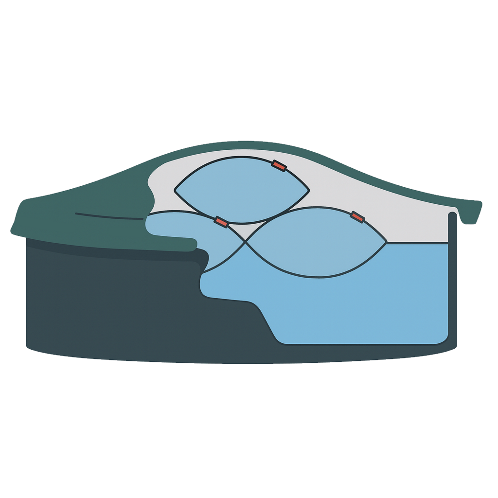 Bild wie Luftkissen in den Pool gelegt werden