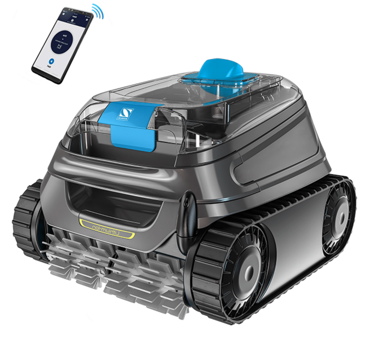Bild vom Akku Poolroboter Zodiac CNX52 frontal mit App Funktion und Wandreinigung