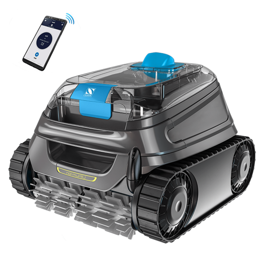 Bild vom Akku Poolroboter Zodiac CNX52 frontal mit App Funktion und Wandreinigung