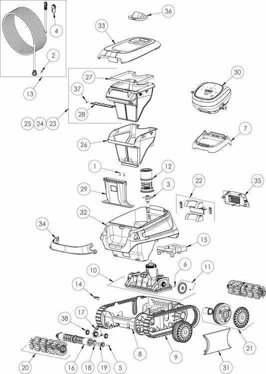 Schwimmkabel komplett 18M für Zodiac CNX 30 iQ / CNX 40 iQ