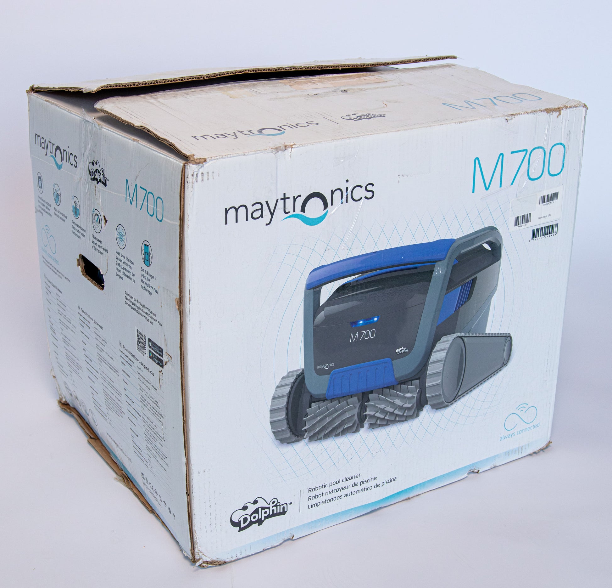 Bild eines Poolroboter Maytronics M700 Kartons
