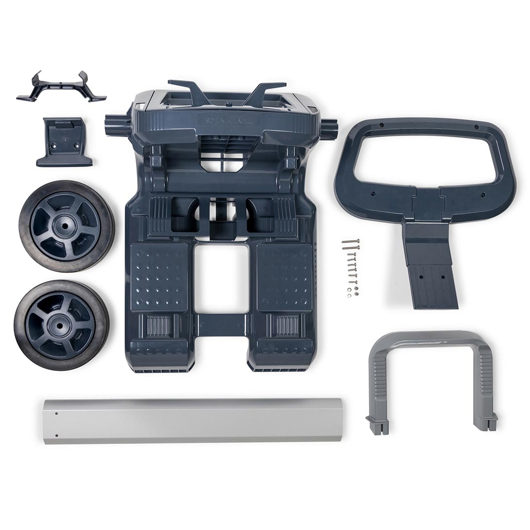 Inhalt eines Maytronics Caddys, Ersatzteil für Poolroboter 9996087-ASSY