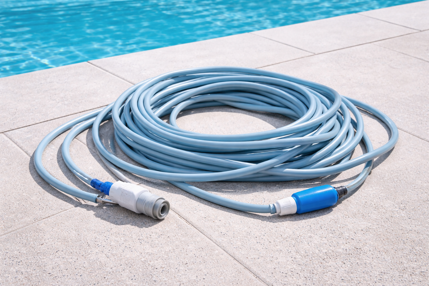 Pool Schwimmkabel locker aufgewickelt