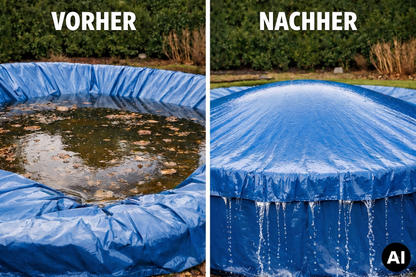 Bild Poolkissen, vorher nachher, AI Generated