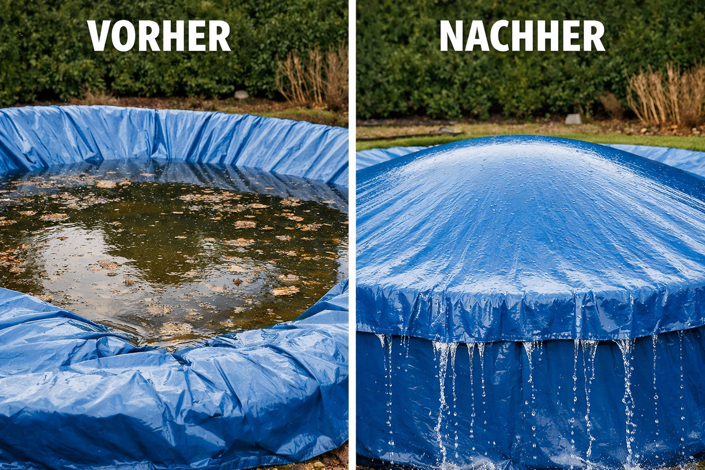 Bild von vorher nachher Effekt von Poolkissen