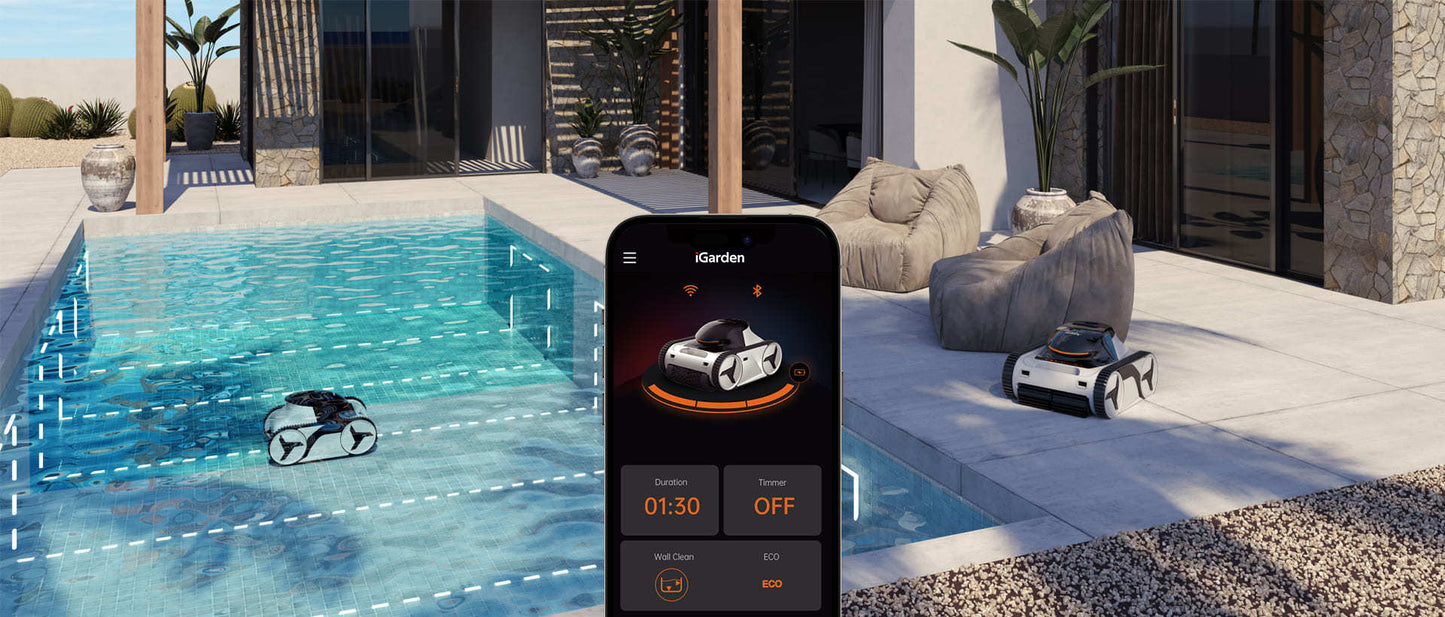 Poolroboter InverX am Beckenrand