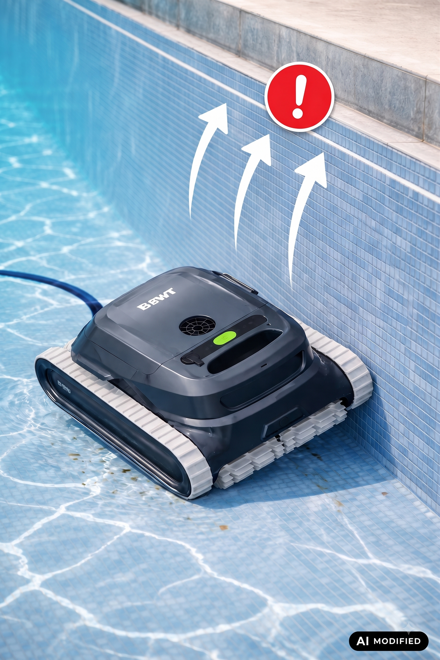 Bild Poolroboter Wand Problem , AI Modified