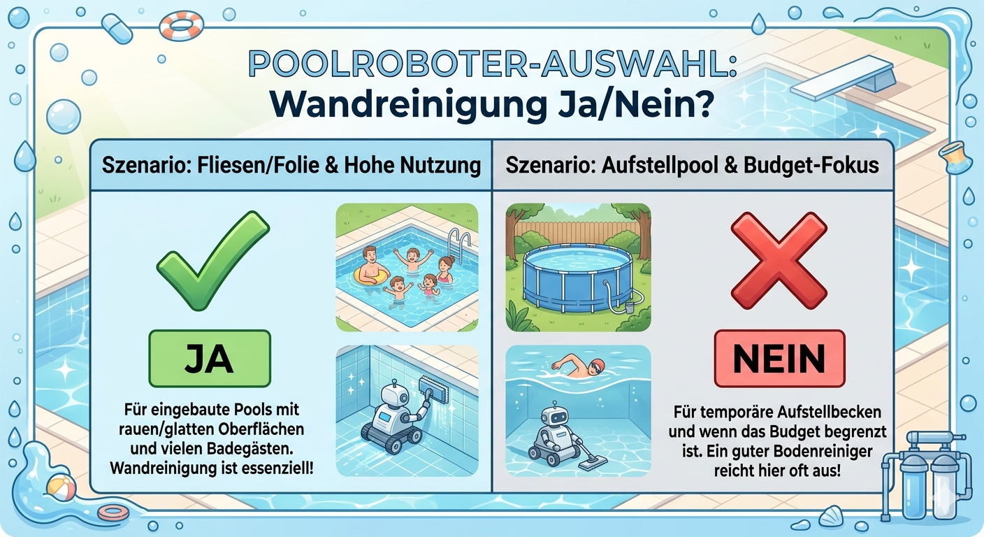 Wandreinigung oder Bodenreingung Bild Poolroboter