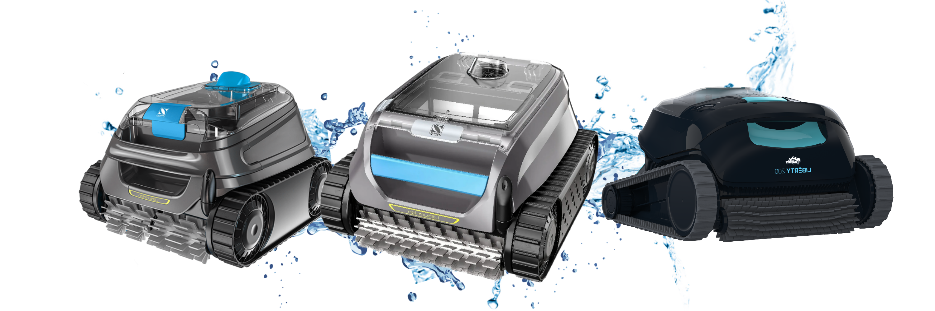 Bild von 3 Akku Poolrobotern nebeneinander